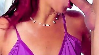 Horny Slut Swallows a Huge Cock