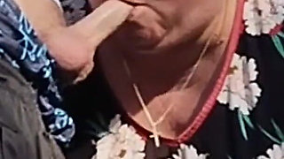 Mother-in-law Holds My Dick While I Pee and Then Sucks It in Public