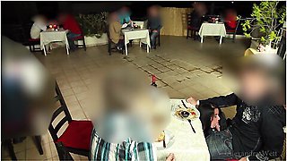 Public Extreme! 3-er In The Restaurant! Alexandra Wett