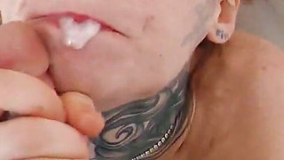 Redhead Tattooed Teacher Sucks Student's Dick