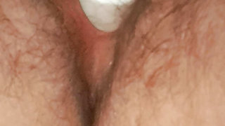 hairy pussy close up and masturbating clitoris with vibrator