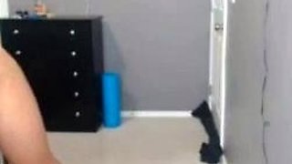 Petite Chick stripping and bending over