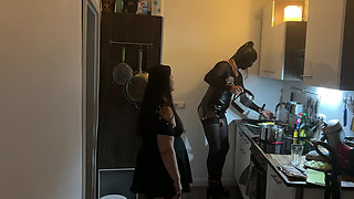 Fetish Lofts Cooking Session with TV Slave Part 2-4.
