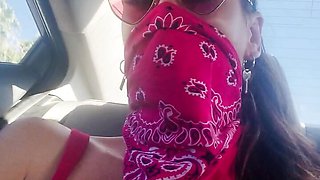 Artemisia Love Uber Ride Flashing her Big Tits and Pussy in Florida, Real Uber, Italian Horny Milf