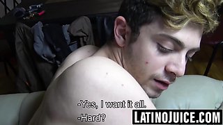 Handsome Latino deepthroats before rough anal
