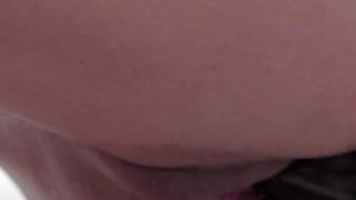 Skinny Brunette in Gloryhole Action!