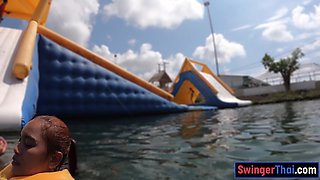 Asian GF waterpark fun then sex at home