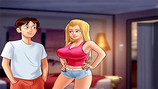 Hot blonde teen in demand gets down in summertime saga