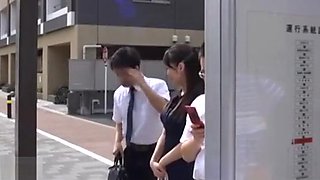 Japanese housewife gets addicted to molesters on bus