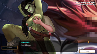 Big Boobs Giant Orc Woman Dirty Outdoor Sex and Pussy Creampie - Cartoon Animated Porn Game - What a Legend! - Part 25