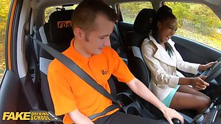 Ebony British Babe Asia Rae Gets Stuck and Fucked Hard in Public - Fake Driving School Sex