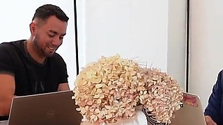 Mute Maid Gets Fucked by Her Bosses in a Quickie in the Kitchen