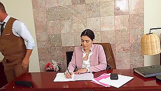 Business Woman With Hairy Pussy Finds Time For Sex