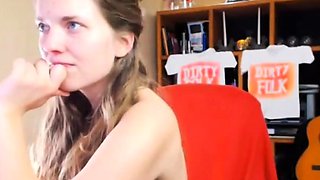 Hairy Babe Shows Off Her Tits on Webcam