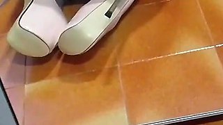MILF with Pantyhose, High Heels, Perfect Tits and Big Ass Gives Blowjob with Cum in Mouth