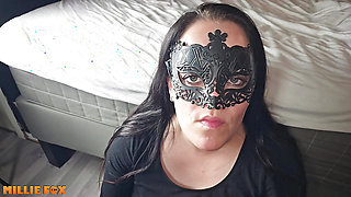 Whole Tongue turn White, lucky MILF Swallows the Biggest Load of Cum - Millie Fox