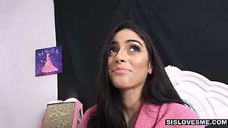 Naughty sis asks her perverted stepbro to help her out