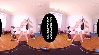 Sexercise With Angelika - Blonde Busty Babe In The Gym