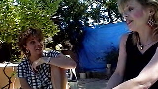 Lesbian couple got to have some fun near the pool
