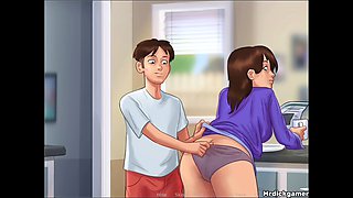 Stepmom in the kitchen talks about getting pregnant while doing all the naughty things