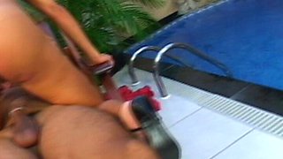 Blonde Granny Gets Her Bush and Ass Screwed by a Young Guy on the Sunbed