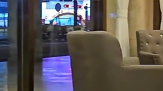 Hot Brunette Amateur MILF Flashing Pussy in Public in Hotel