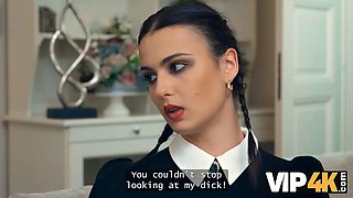 Vip4k. lispy wednesday sucked daddy's penis like she's his whore