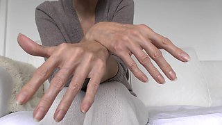 Lady Victoria Valente - Cashmere Outfit, Beautiful Hands, Short Fingernails, Close-ups, JOI, Nipple Play and CBT