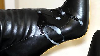 A Mature cunt - Long boots on nipples leads to ruined