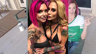 Goth punk tattoo babe Anna Bell Peaks with huge tits and pink hair