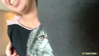 JohnTronX- Asian Maid with Big Ass creampied during work