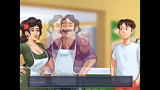 Step aunty gives a handjob in summertime saga