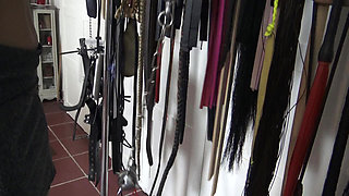 Spiky Chair with Electro T Plus Fucking Machine Riding with Whipping