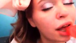 Redhead Amateur's Webcam Dildo Show