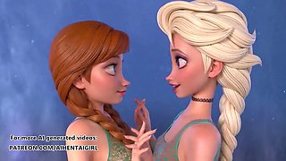 Frozen Ana and Elsa cosplay Uncensored Hentai AI generated