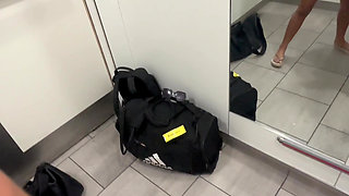 Sex in the Airport Bathroom with My Husband Huge Facial Cum