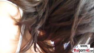 Petite Thai teenager wakes up and fucks BWC