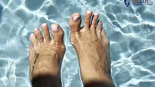 Ukrainian Goddess's Sexy Feet by the Pool