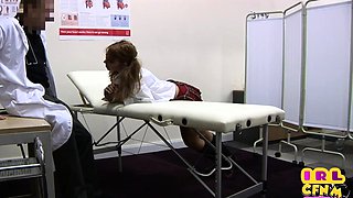 Uniform nurse CFNM get tugjob and BJ