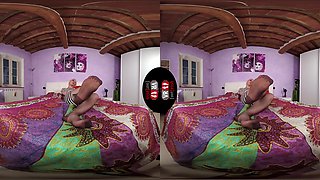 Hot Blonde Ammalia Laying In Bed With Grey Nylons And Short Dress; Cute And Petite Blonde Leg And Foot Fetish Vr