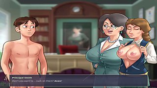 Scorching hot gamer babe plays Summertime Saga uncensored