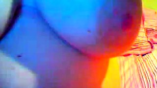 Blonde Pregnant Babe Plays with Dildo on Webcam