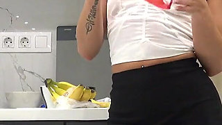 Super Hot Sexy Long Legs Blonde Takes off Her Panties to Show Her Tight Pussy Under Her Mini Skirt