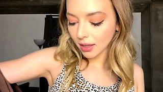 Small titted babe toys her pussy on webcam