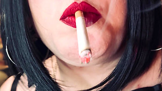 Filthy Cougar Tina Snua Dangles Her Cigarette For You - Smoking Nose Exhales SFW