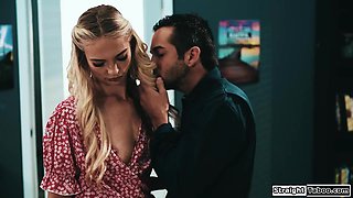 Naughty janitor dominates me with his big tits and hairy pussy