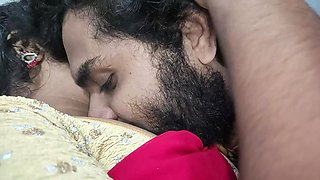 Red Half Saree Navel Lick Romance
