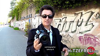 JezziCat gets picked up on the street and fucked at the photo studio - Hitzefrei