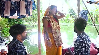 DESI SUDIPA BHABHI HARDCORE OUTDOOR SEX WITH HER FANS FULL MOVIE - threesome sex with cum on pussy