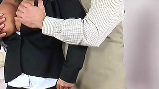 Secretary Finally Manages to Fuck the Boss with Her Huge Tits. He Also Gets Anal